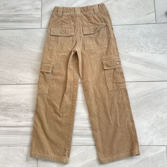 Hartstrings Corduroy Pants Boy Size 8 Cargo Camel Brown Khaki Tan Adjustable - Picture 6 of 8